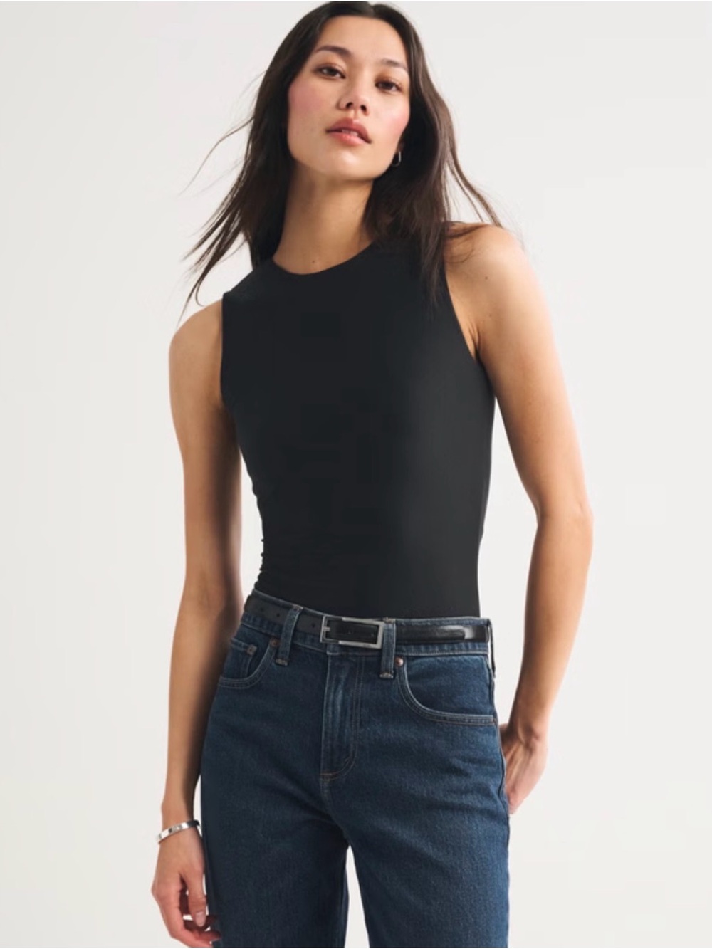 Abercrombie Fitch Bra Free Soft Matte Seamless Black Bodysuit XL